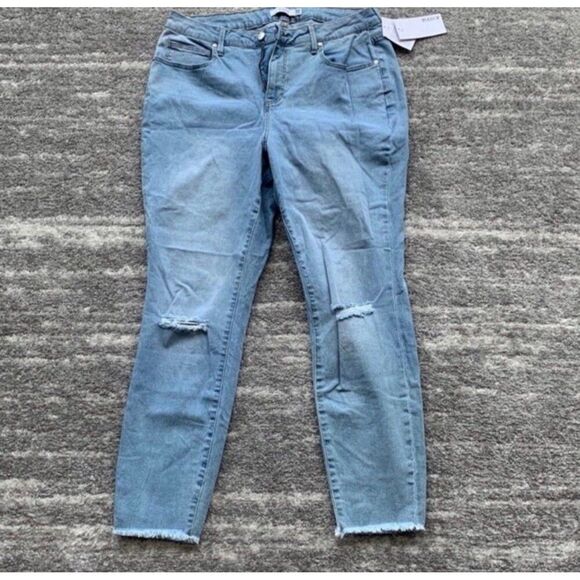 JustFab NWT Women Plus Size High Waist Blue Skinny Ankle Denim Jeans Size 16W - Picture 1 of 10